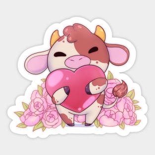 Little cow with heart Sticker